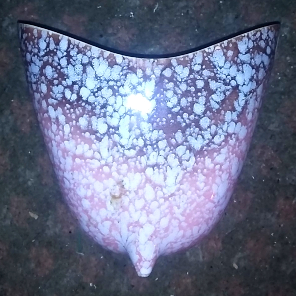 Vintage retro pink splatter vase